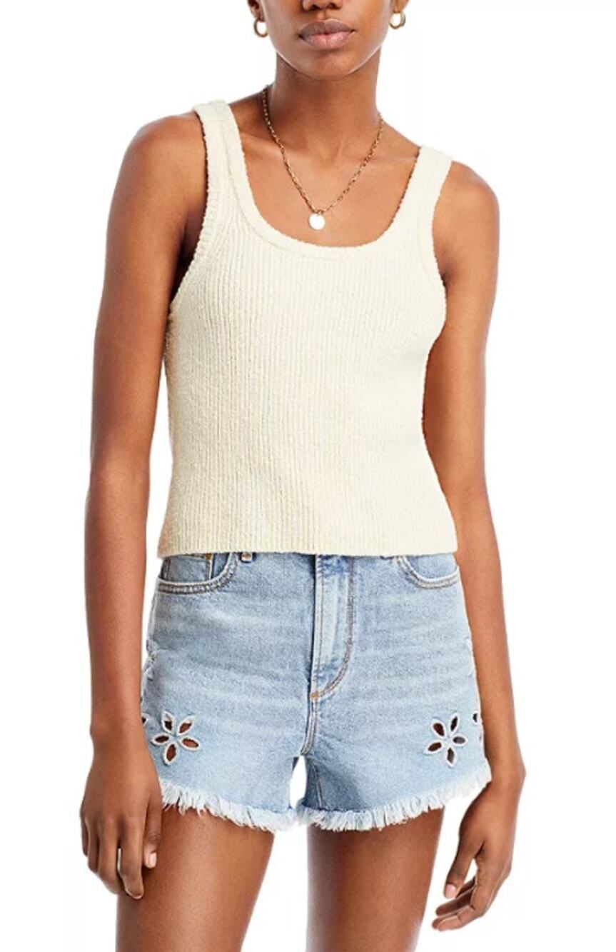 RAILS WOMENS SIZE LARGE ALBIE KNIT SCOOP NECK TANK TOP IVORY NEW